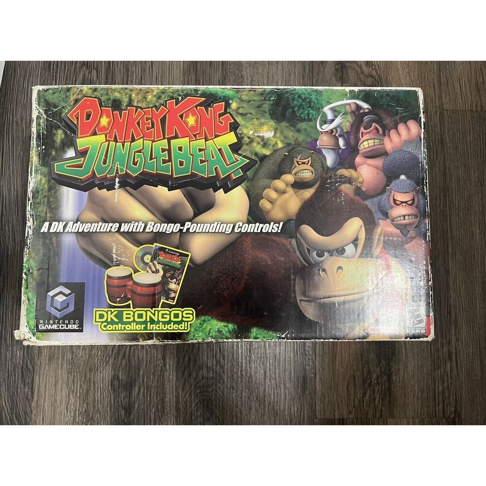 Donkey Kong Jungle Beat [Bongos Bundle] Nintendo GameCube 2005 CIB Tested